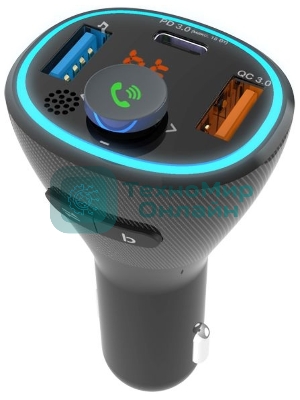 Автомобильный FM-модулятор Ritmix FMT-B300 черный BT USB (80000849)