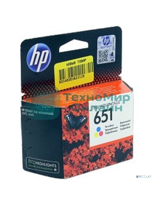 Картридж струйный HP 651 C2P11AE трехцветный для HP DJ IA5575e (300 стр.)