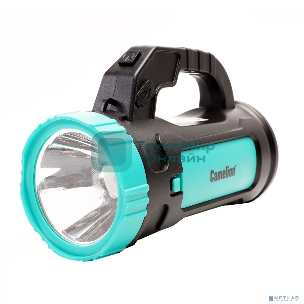 Фонарь Camelion LED51527 акк. черный/зеленый,1LED+COB, 4 реж., Type C, 3 x LR6, 2Вт, пласт, кор.