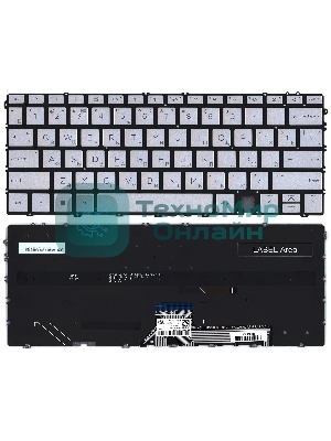 Клавиатура для ноутбука HP Spectre x360 14-ef серебро