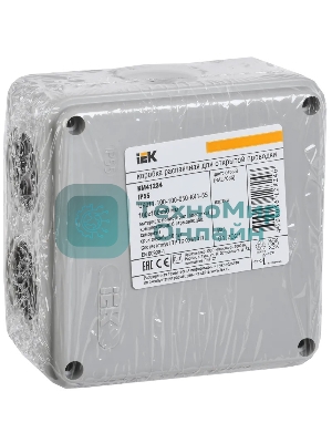 Коробка распаячная ОП 100х100х50 IP55 KM41234 IEK UKO11-100-100-050-K41-55
