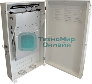 Шкаф коммутационный Lanmaster (TWT-CBVRT-5U-6X7-GY) настенный 5U 650x250 мм пер. дв. металл направл. под винты 68 кг серый 741 мм