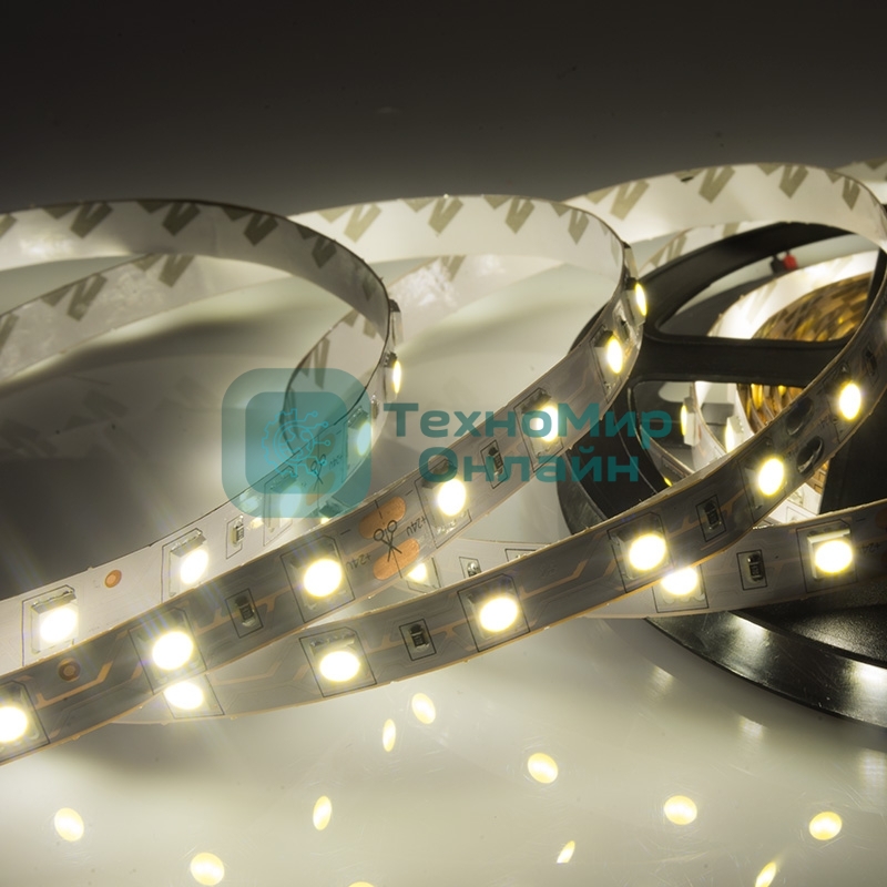 Лента светодиодная 24 В, 10 мм, IP23, SMD 5050, 60 LED/m, цвет свечения теплый белый (3000 К)