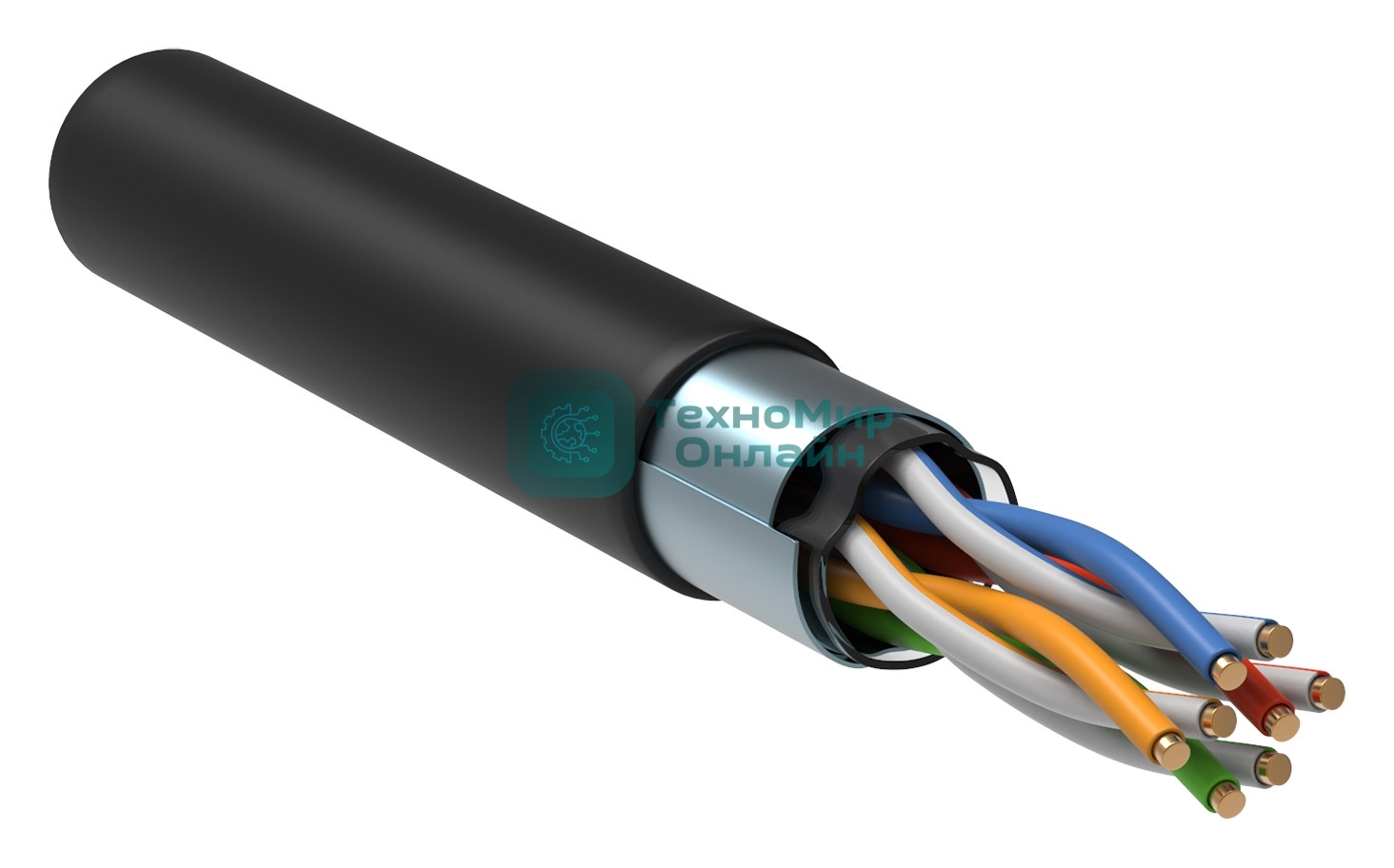 Кабель связи витая пара F/UTP кат. 5E 4 пары LDPE 1м черный GENERICA ITK BC3-C5E04-339-305-G