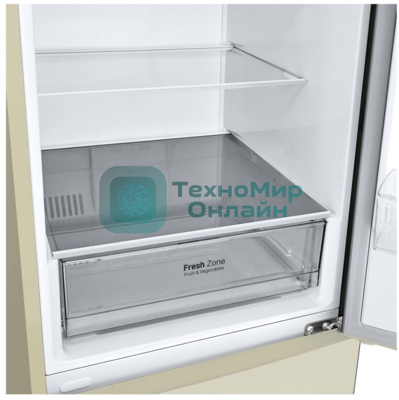 Холодильник LG GA-B509CESL бежевый глянцевый двухкамерный 277/107л морозилка снизу, No Frost