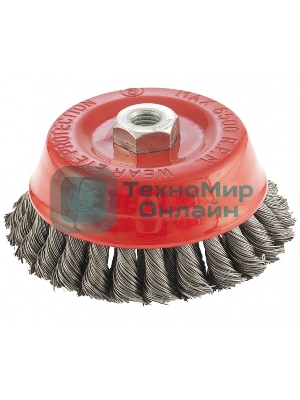 Щетка для УШМ, 125 мм, М14, Чашка, двухрядная, крученая проволока 0,5 мм Matrix