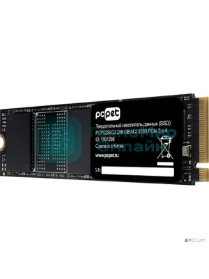 Накопитель SSD PC PET PCPS256G3, 256GB, PCIe 3.0 x4, M.2 2280, NVMe, R/W 1800/1000