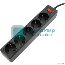 Сетевой фильтр 5bites GARDA SP5B-518 5S, 3x0.75 мм2, 1.8 м, черный