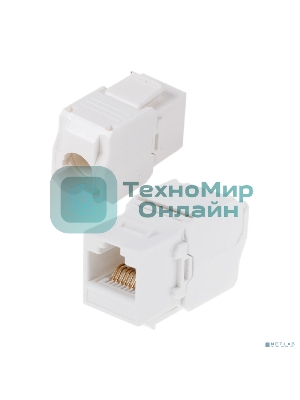 Модуль Rexant Keystone Jack RJ-45(8P8C), UTP неэкранированный, cat.5e, тип 90 градусов, самозажимной, белый