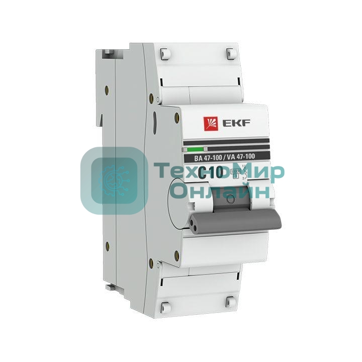 Выключатель автоматический модульный 1п C 10А 10кА ВА 47-100 PROxima EKF mcb47100-1-10C-pro