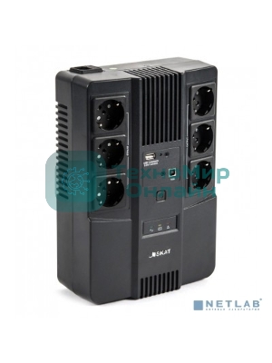 Источник бесперебойного питания Бастион SKAT-UPS 600 AI 220В 360Вт 1АКБ 7А·ч внутр. меандр. стаб-ция напр-я. 6 выходов (8998)