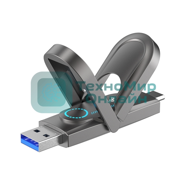 Флешка USB Netac US9 (NT03US9C-256G-32TA), 256Gb, USB 3.2 Gen2 Type-A/USB Type-C, R/W 1000/900, серебристый