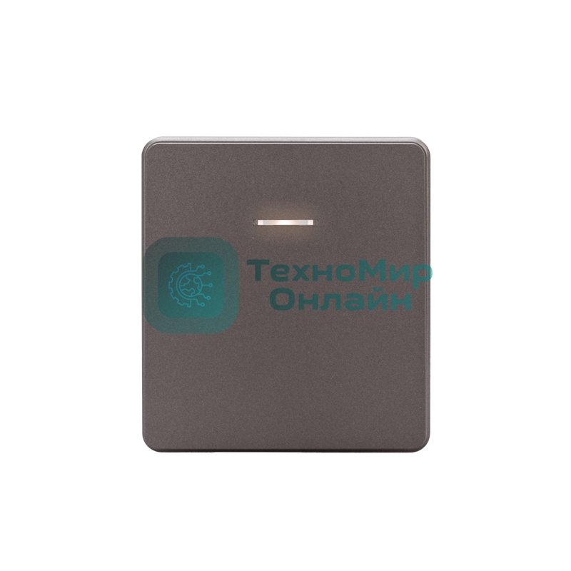 Выключатель Kranz ROUND 1 кл перекрестный (переключатель) с подсветкой 10А с/у титан