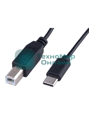 Кабель USB2.0 Гарнизон GCC-USB2-CMBM-1.8M, Type-C/BM, медь, 1.8м, черный, пакет