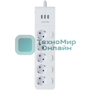 Сетевой фильтр QUMO Power Bar PRO 6SP4U (P-0006), белый