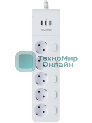 Сетевой фильтр QUMO Power Bar PRO 6SP4U (P-0006), белый