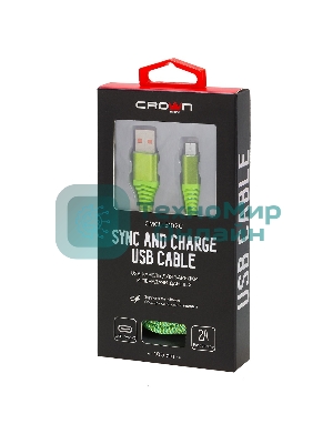 Кабель Crown USB - USB Type-C CMCU-3102C green