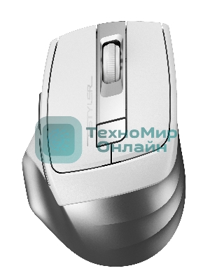 Мышь беспроводная A4Tech Fstyler FG35 серебристый/белый, 2000 dpi, радиоканал, USB, кнопки - 6