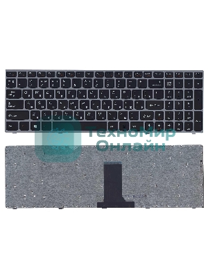 Клавиатура для ноутбука Lenovo IdeaPad B5400 M5400 черная с серебристой рамкой