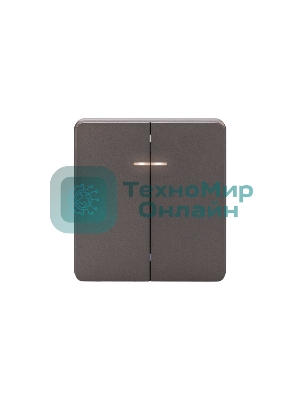 Выключатель Kranz ROUND 2 кл с подсветкой 10А с/у титан