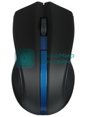 Мышь беспроводная HIPER HOMW-074 черный/синий, 1000 dpi, радиоканал, USB, кнопки - 3
