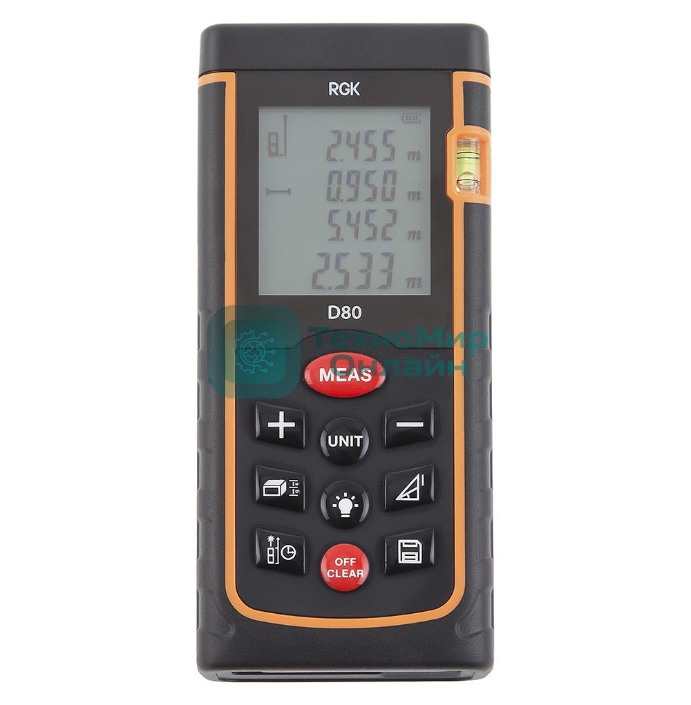 Дальномер RGK D80 ±2мм 80м дисплей IP54 2хААА 1.5В