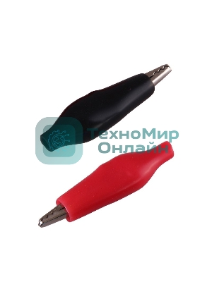 Зажим крокодил в изоляторе Rexant, длина 40 мм, ток 5A, 2 шт., пакет БОПП