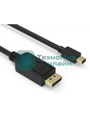 Кабель аудио-видео Buro MDP-DP miniDisplayport (m)/DisplayPort (m) 1.5м. позолоченные контакты черный