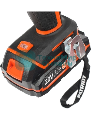 Дрель-шуруповерт Patriot BR 203UES, 20 В, 2 Ач, 30 Нм, щеточный