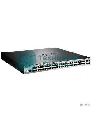 Коммутатор D-Link DGS-1210-52MP/ME/B2A, 48×1 Гбит/с + 4×1 Гбит/с SFP, управляемый