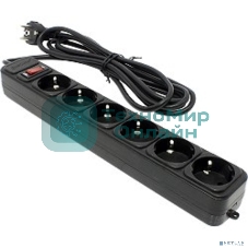 Сетевой фильтр ExeGate EX119393RUS SP-6-3B (6 розеток, 3 м, евровилка, черный)