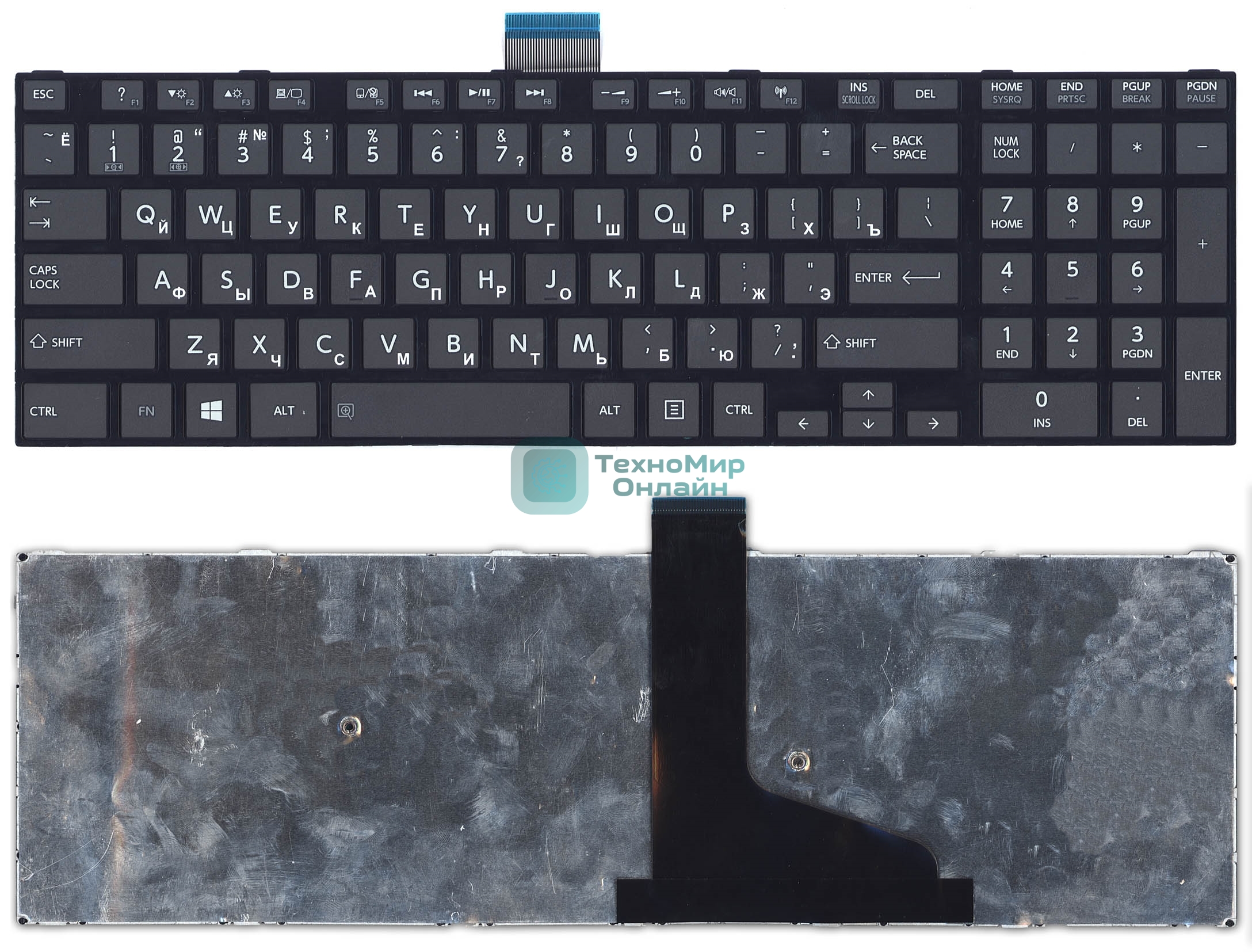 Клавиатура для ноутбука Toshiba L50D-A L70-A S50-A S50D-A S70D-A черная плоский Enter