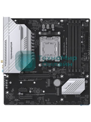 Материнская плата Maxsun Terminator B850M WIFI, AM5, AMD B850, 4xDDR5, 4xSATA, 2xM.2, 1xPCIe 4.0 x16, 1xPCIe 3.0 x4, 1xPCIe 3.0 x1, 1xDP, 1xHDMI, 1x2.5Gb LAN, Wi-Fi 6, Bluetooth 5.2, 1xUSB-C 10Gbps, 4xUSB-A 5Gbps, 4xUSB-A 2.0, 1xS/PDIF, 6x3.5 мм, 7.1, mATX