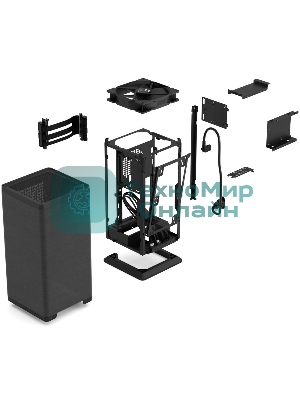 Компьютерный корпус без блока питания Fractal Design Mood, Mini-Tower, 1x180мм, 2xUSB-A 3.0 + 1xUSB 3.2 Type-C, SFX PSU Support, mITX черный