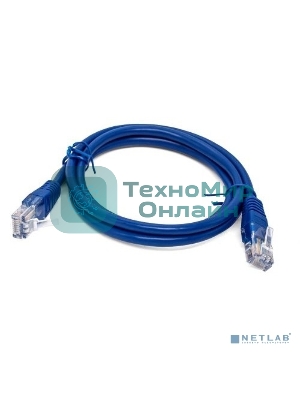 Кабель патч-корд, Filum FL-U6-2M-BL U/UTP 6 cat. 2м, 26AWG(7x0.16 мм), омедненный алюминий (CCA), PVC, синий