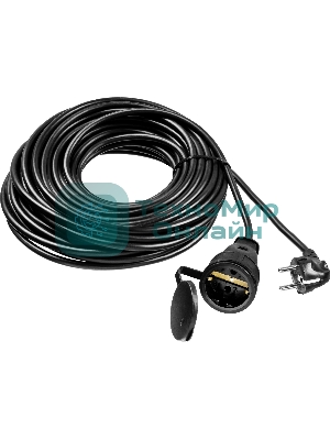 Удлинитель-шнур Stayer MC 315, 20 м, 3500 Вт, 1 гнездо, ПВС 3х1,5 мм2, черный
