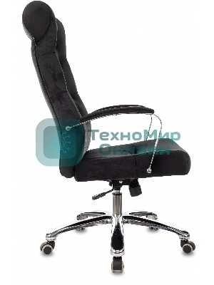 Кресло руководителя Бюрократ T-9928SL Fabric черный Italia Black, крестов. металл хром
