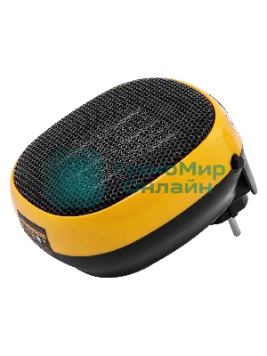 Тепловентилятор керамический Denzel DTFC-700 портативный, черный/желтый, 700 Вт, 10 м2, цифровой термостат