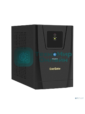Источник бесперебойного питания ExeGate SpecialPro UNB-1200.LED.AVR.2SH.3C13 1200VA/750W, LED, AVR, 2*Schuko+3*C13, съемн.кабель, металлический корпус, черный