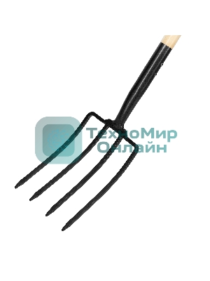 Вилы 4-рогие Palisad огородные, кованые, 195х295х1165 мм, деревянный лакированный черенок