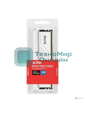 Оперативная память XPG Spectrix D35G RGB, DDR4, 8GB (1x8GB), 3200MHz, CL16, DIMM, с радиатором, белый, RGB