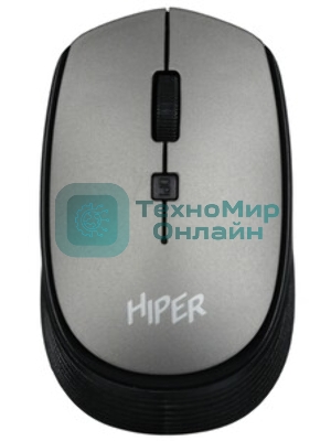 Мышь беспроводная HIPER HOMW-081 серый, 1600 dpi, радиоканал, USB, кнопки - 4