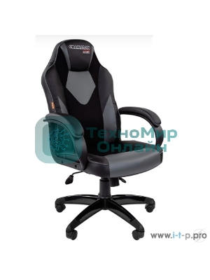 Кресло Chairman game 17 черный, экокожа, 120 кг, механизм качания