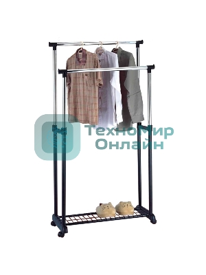 Вешалка напольная Рыжий кот GR-03A (2 перекладины, с сеткой внизу), размер: 75x42x90-160 см