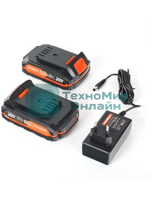 Дрель-шуруповерт Patriot BR 203UES, 20 В, 2 Ач, 30 Нм, щеточный