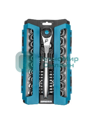 Набор торцевых головок Gross 14145 трещотка 120 зубьев, 36 предметов