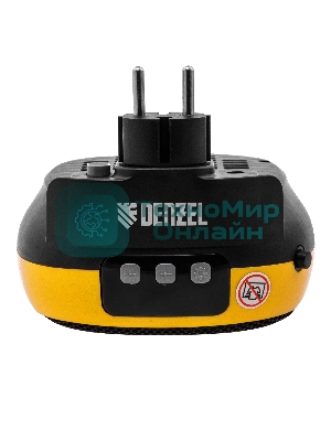 Тепловентилятор керамический Denzel DTFC-700 портативный, черный/желтый, 700 Вт, 10 м2, цифровой термостат