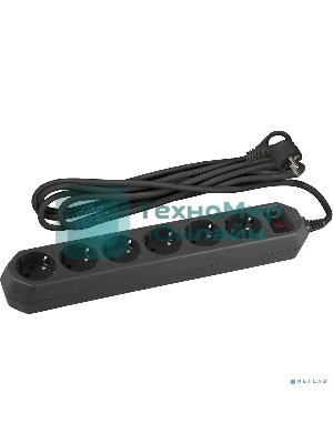 Сетевой фильтр USF-6es-5m-B-BOX Сет.фильтр базовая защита, с/з, с выкл, 6гн, 5м, ПВС, 10А, Б0037265 ЭРА