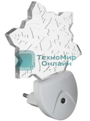 Ночник светодиодный Rexant СНЕЖИНКА ХАМЕЛЕОН свечение мультиколор 7 цветов, 230 В
