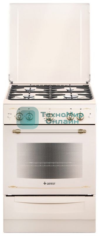 Плита газовая Gefest ПГ 6100-02 0186 бежевый, конфорок 4 шт, духовка 52 л, 60 см x 85 см x 60 см